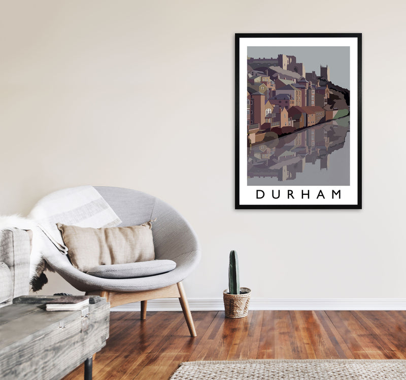 Durham Portrait by Richard O'Neill A1 White Frame