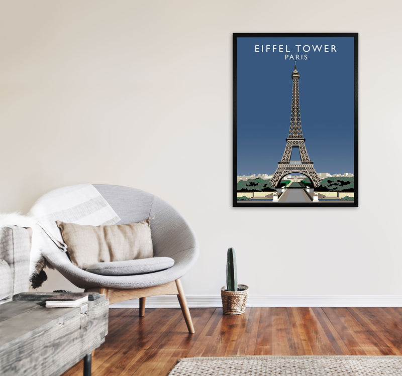 Eiffel Tower Portrait by Richard O'Neill A1 White Frame