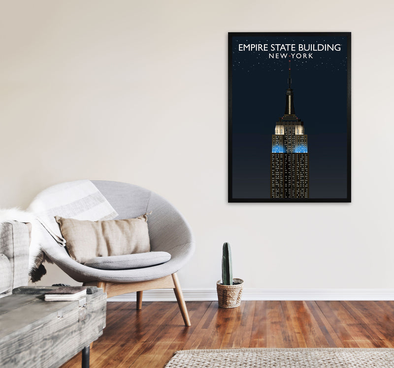 Empire State Building Night by Richard O'Neill A1 White Frame