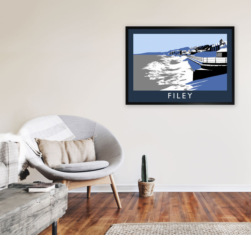 Filey In Snow by Richard O'Neill A1 White Frame