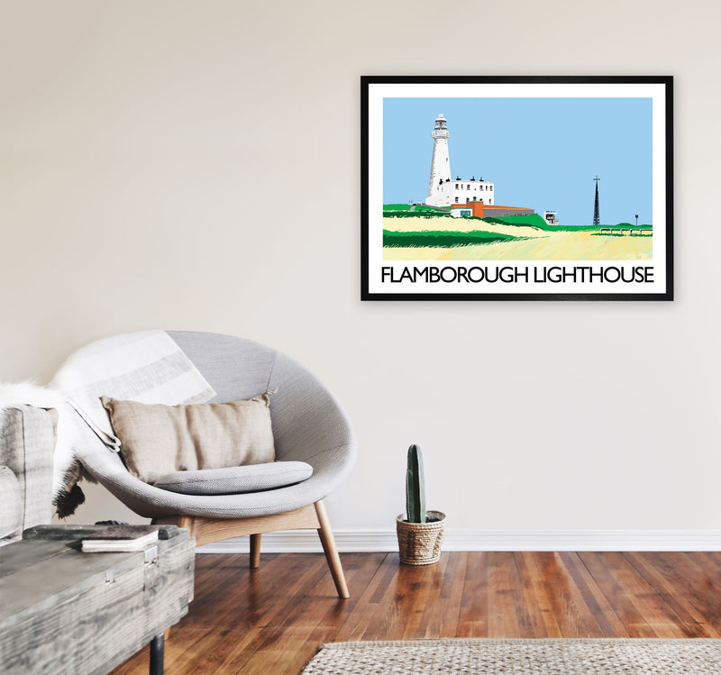 Flamborough Lighthouse Art Print by Richard O'Neill A1 White Frame
