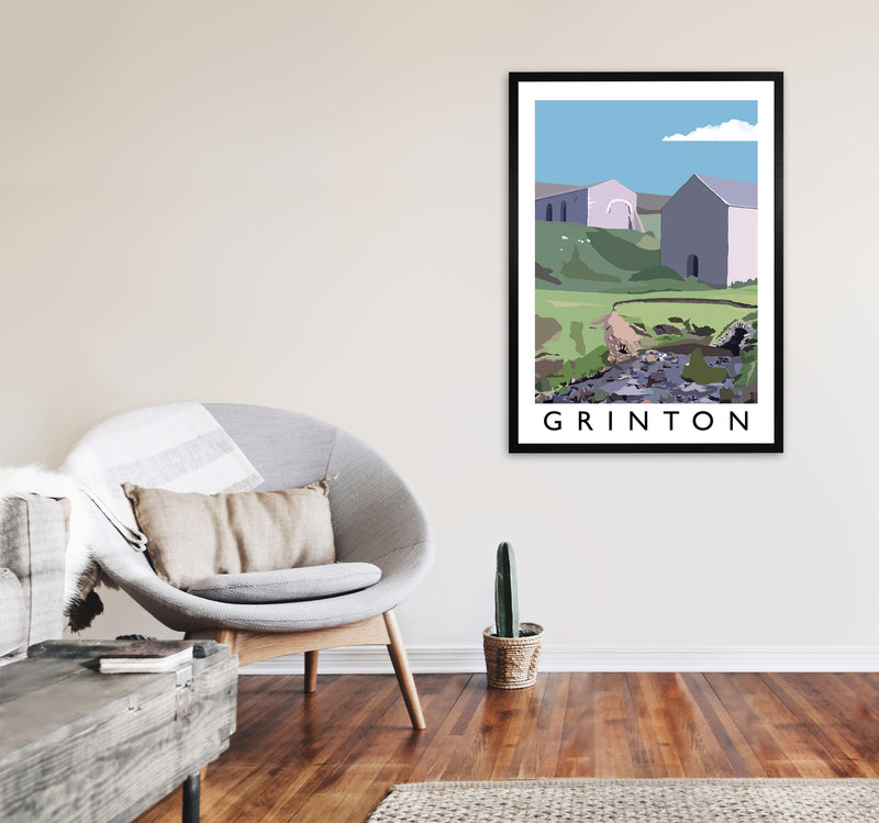 Grinton Portrait by Richard O'Neill A1 White Frame