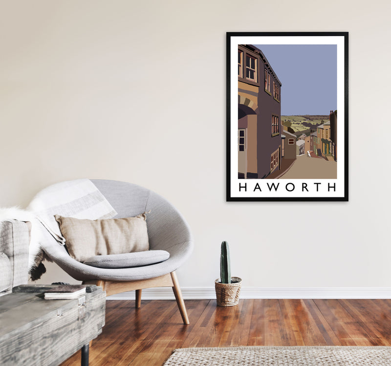 Haworth Travel Art Print by Richard O'Neill, Framed Wall Art A1 White Frame