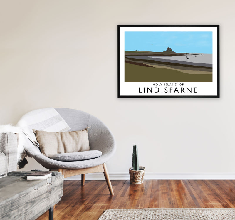 Holy Island of Lindisfarne Art Print by Richard O'Neill A1 White Frame