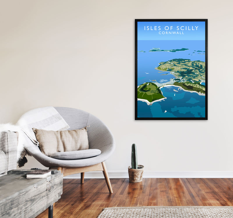 Isles of Scilly Cornwall Art Print by Richard O'Neill A1 White Frame
