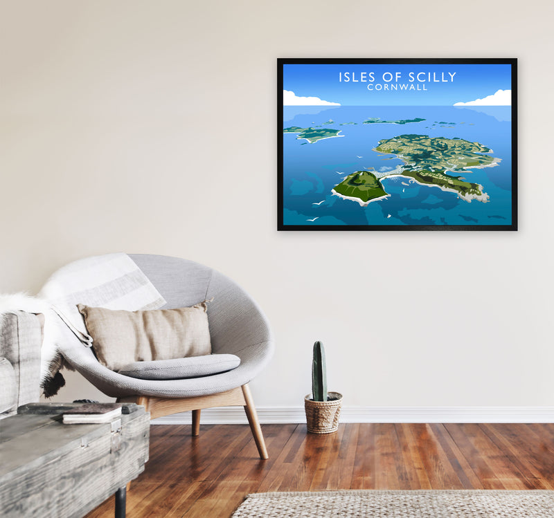 Isles of Scilly Cornwall Framed Digital Art Print by Richard O'Neill A1 White Frame