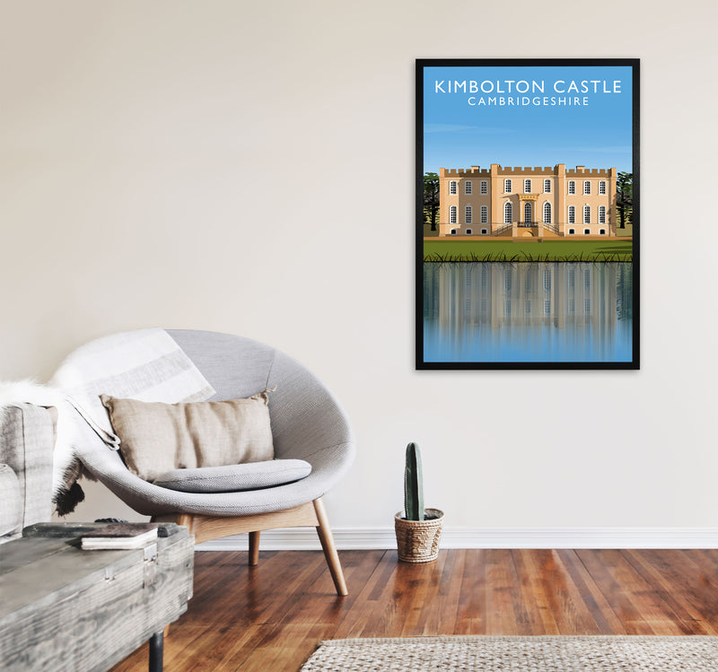 Kimbolton Castle Cambridgeshire Travel Art Print by Richard O'Neill A1 White Frame