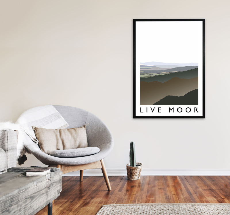 Live Moor Travel Art Print by Richard O'Neill, Framed Wall Art A1 White Frame