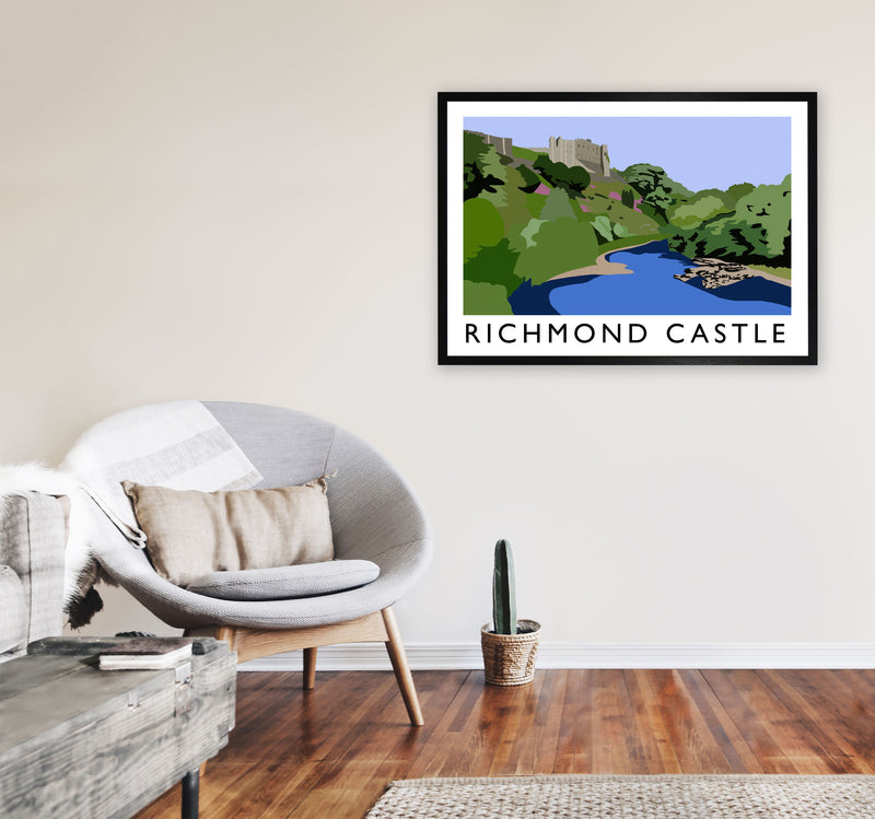 Richmond Castle Digital Art Print by Richard O'Neill, Framed Wall Art A1 White Frame
