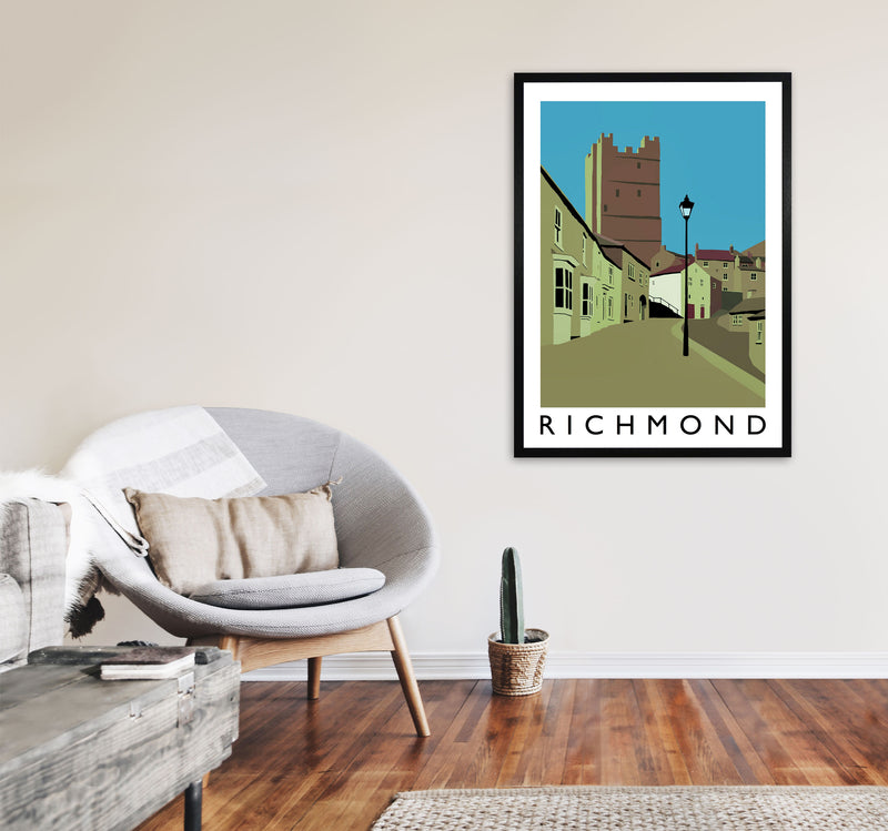 Richmond Travel Art Print by Richard O'Neill, Framed Wall Art A1 White Frame