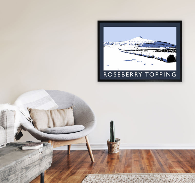 Roseberry Topping Travel Art Print by Richard O'Neill, Framed Wall Art A1 White Frame