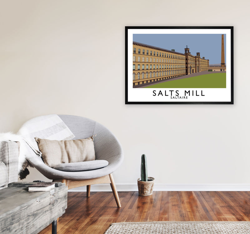 Salts Mill Travel Art Print by Richard O'Neill, Framed Wall Art A1 White Frame