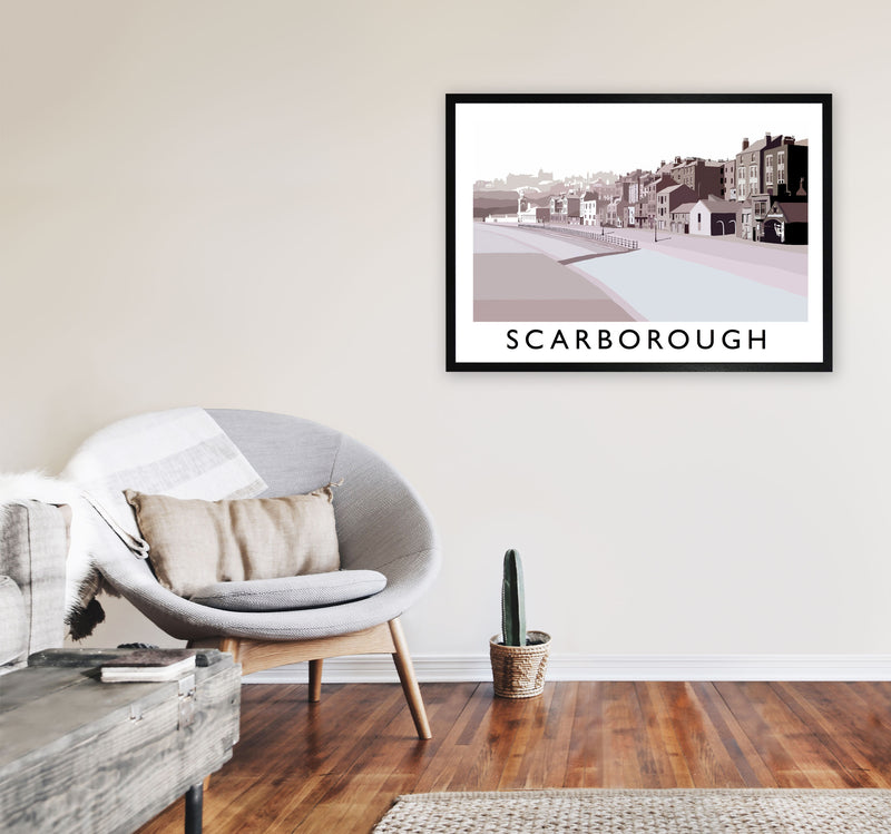 Scarborough Travel Art Print by Richard O'Neill, Framed Wall Art A1 White Frame