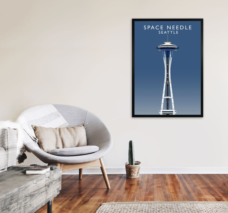 Space Needle Seattle Art Print by Richard O'Neill A1 White Frame