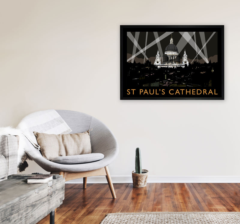 St Paul's Cathedral Framed Digital Art Print by Richard O'Neill A1 White Frame