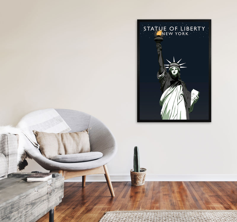 Statue of Liberty New York Art Print by Richard O'Neill A1 White Frame