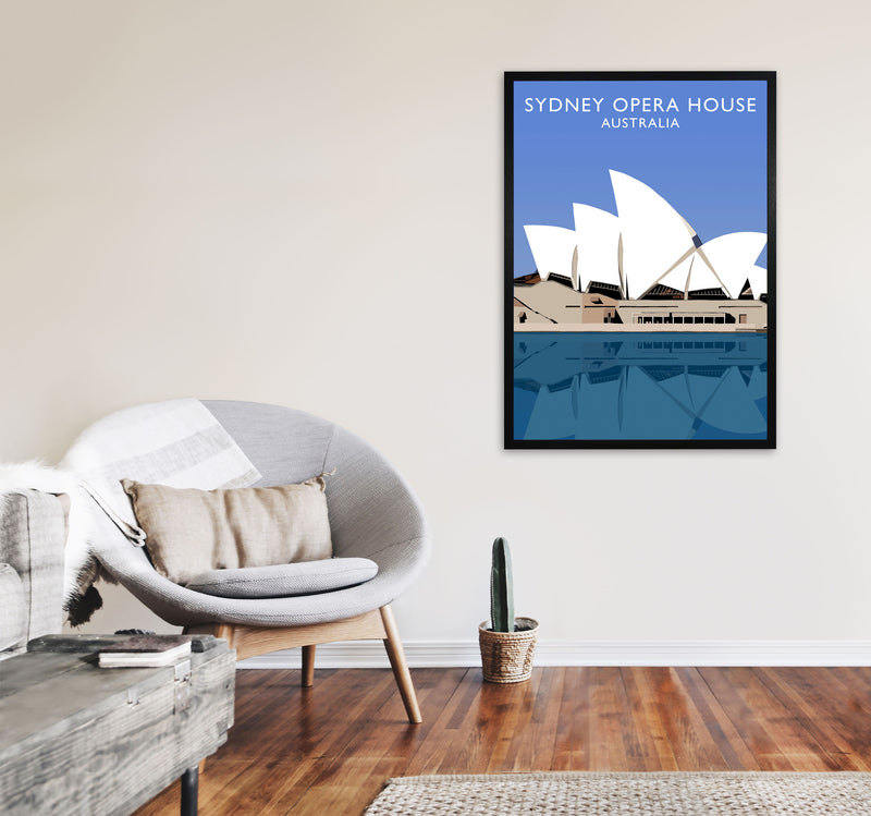Sydney Opera House Australia Digital Art Print by Richard O'Neill A1 White Frame