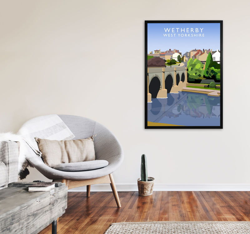 Wetherby West Yorkshire Travel Art Print by Richard O'Neill, Framed Wall Art A1 White Frame