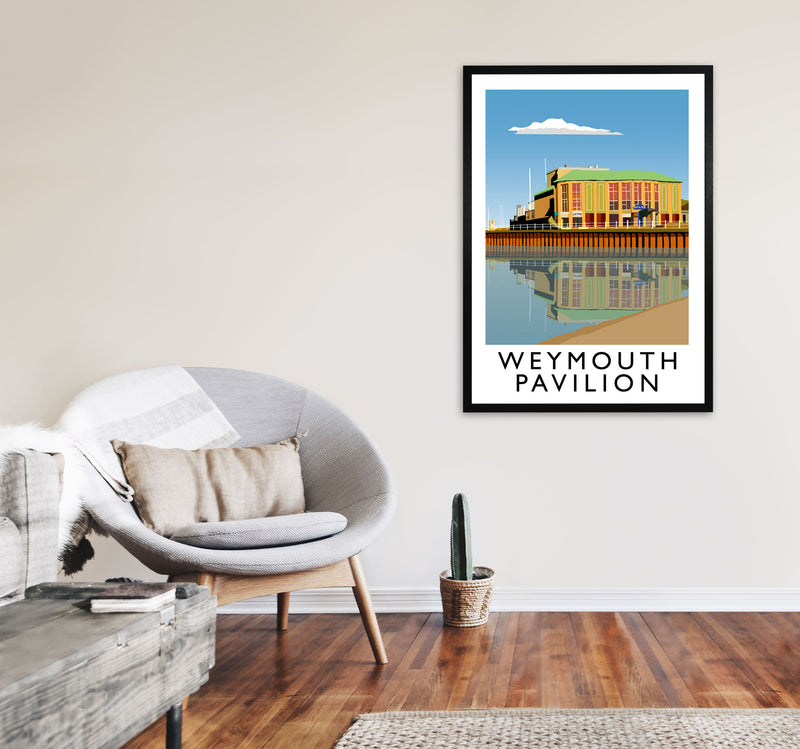 Weymouth Pavilion Travel Art Print by Richard O'Neill, Framed Wall Art A1 White Frame