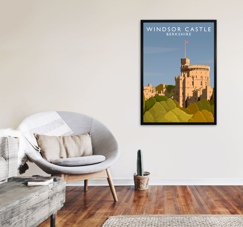 Windsor Castle Berkshire Travel Art Print by Richard O'Neill A1 White Frame