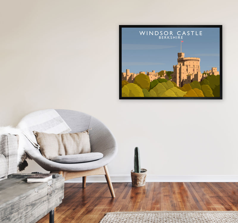 Windsor Castle Berkshire Travel Art Print by Richard O'Neill A1 White Frame
