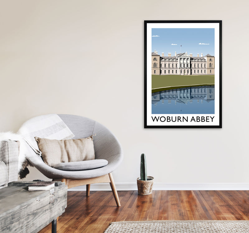 Woburn Abbey Travel Art Print by Richard O'Neill, Framed Wall Art A1 White Frame