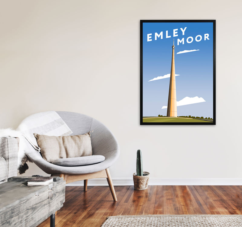 Emley Moor 3 by Richard O'Neill A1 White Frame