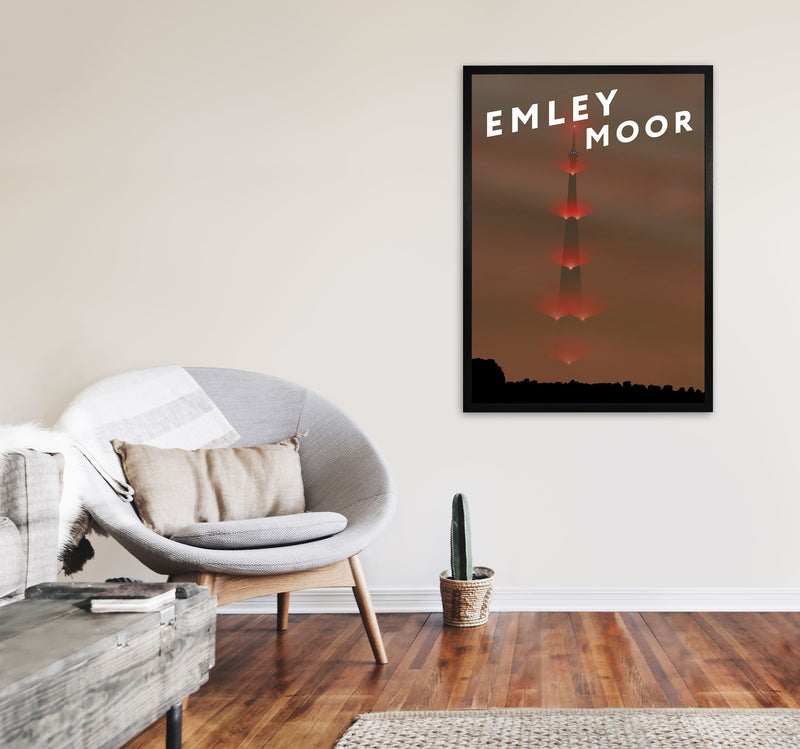 Emley Moor 5 by Richard O'Neill A1 White Frame