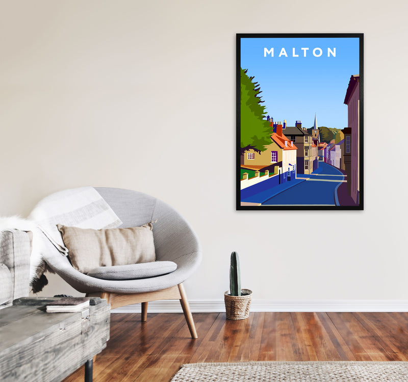 Malton Travel Art Print by Richard O'Neill, Framed Wall Art A1 White Frame