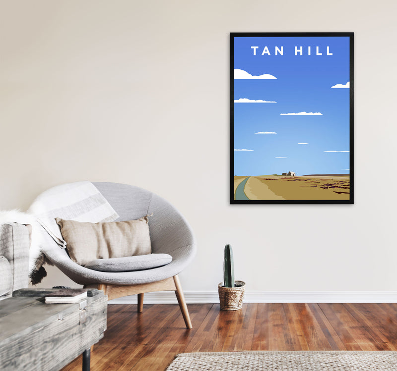 Tan Hill Travel Art Print by Richard O'Neill, Framed Wall Art A1 White Frame