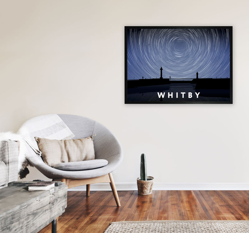 Whitby Digital Art Print by Richard O'Neill, Framed Wall Art A1 White Frame