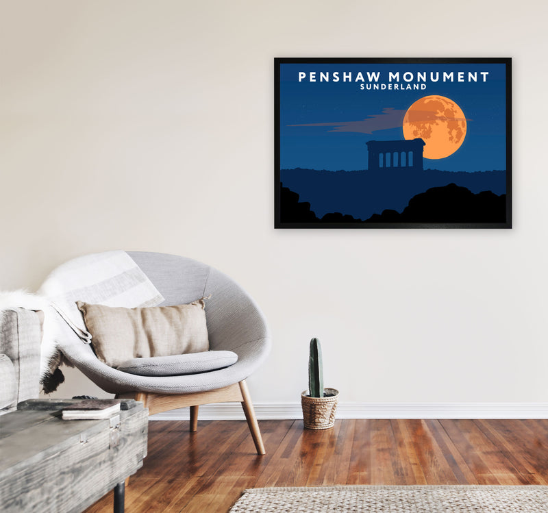 Penshaw Monument Night by Richard O'Neill A1 White Frame