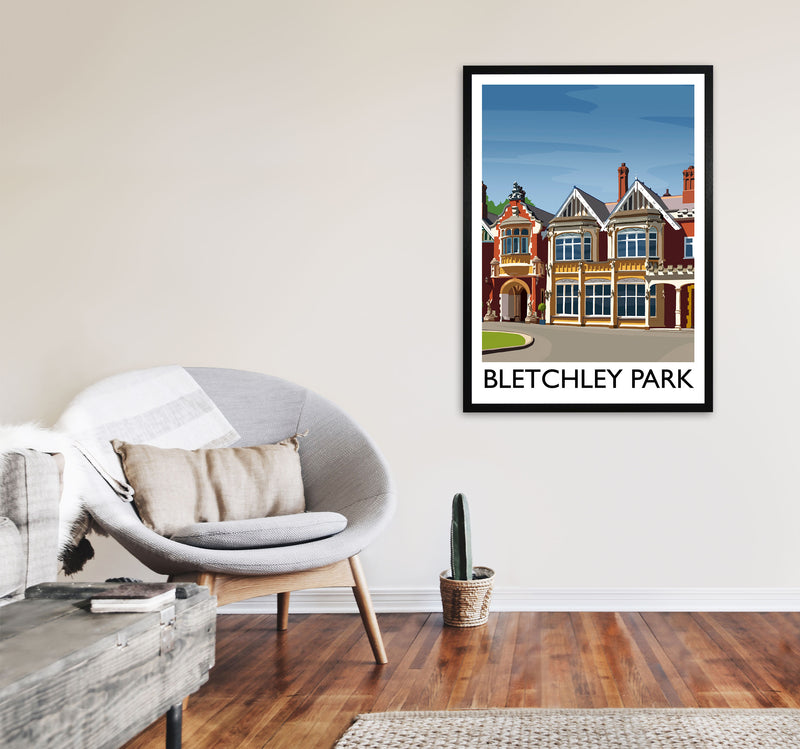 Bletchey Park portrait by Richard O'Neill A1 White Frame