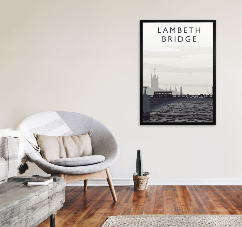 Lambeth Bridge portrait by Richard O'Neill A1 White Frame