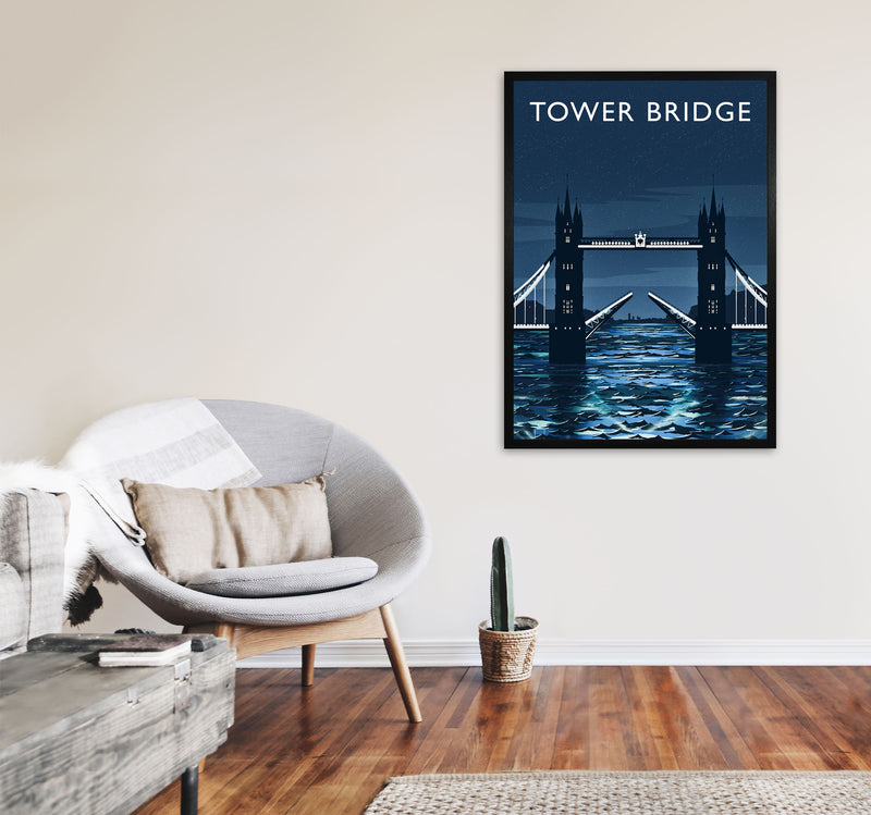Tower Bridge portrait by Richard O'Neill A1 White Frame