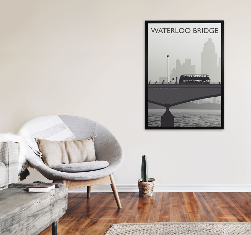 Waterloo Bridge portrait by Richard O'Neill A1 White Frame