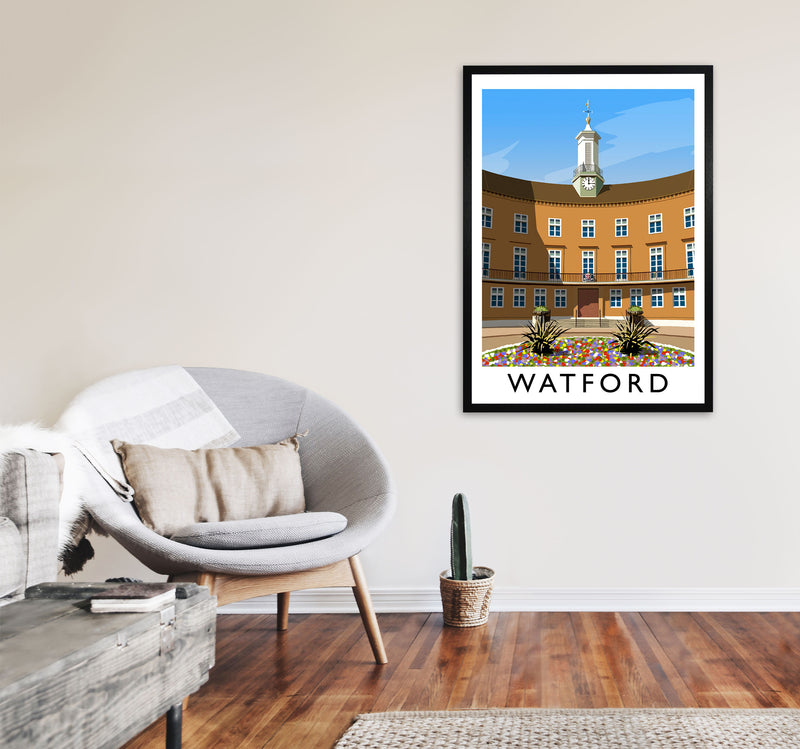 Watford portrait by Richard O'Neill A1 White Frame