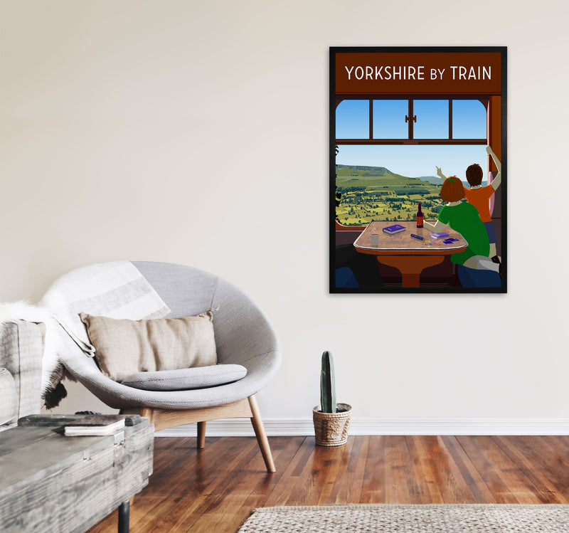 Yorkshire by Train 1 portrait by Richard O'Neill A1 White Frame