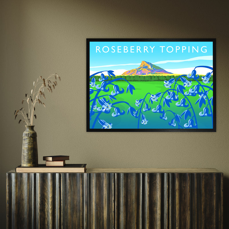 Roseberry Topping (bluebells) by Richard O'Neill A1 Black Frame