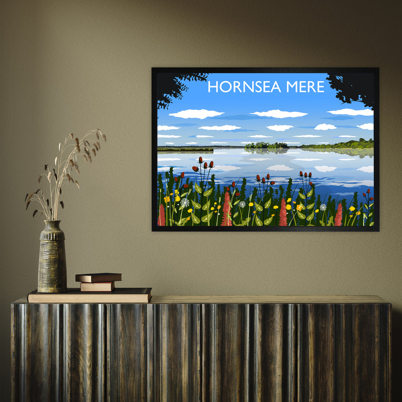 Hornsea Mere by Richard O'Neill A1 Black Frame