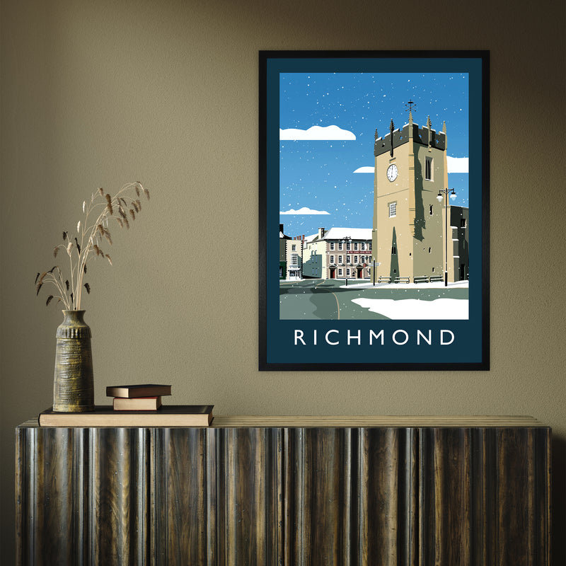 Richmond 2 (Snow) portrait by Richard O'Neill A1 Black Frame