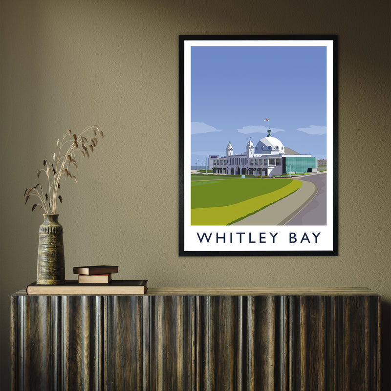 Whitley Bay portrait by Richard O'Neill A1 Black Frame