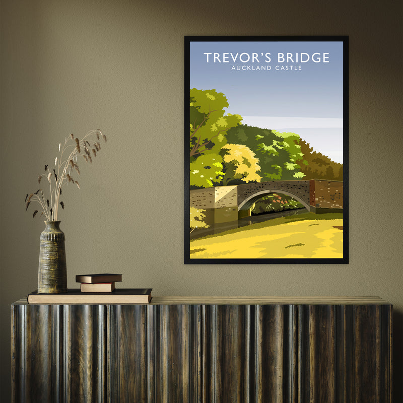 Trevor's Bridge portrait by Richard O'Neill A1 Black Frame