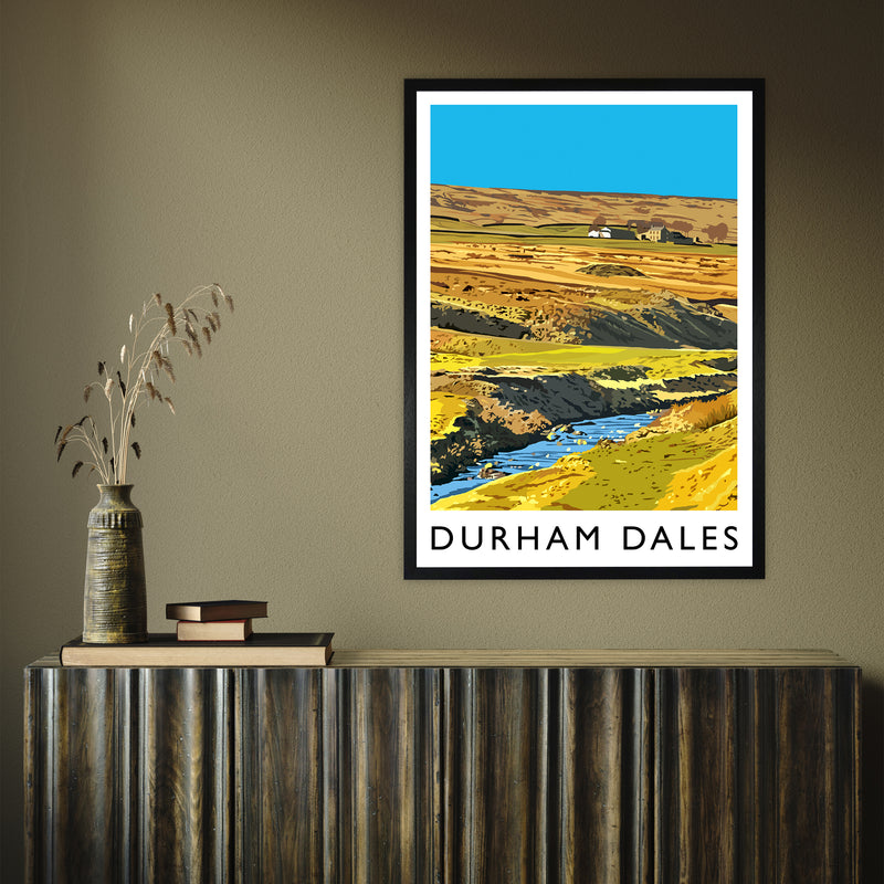 Durham Dales portrait by Richard O'Neill A1 Black Frame