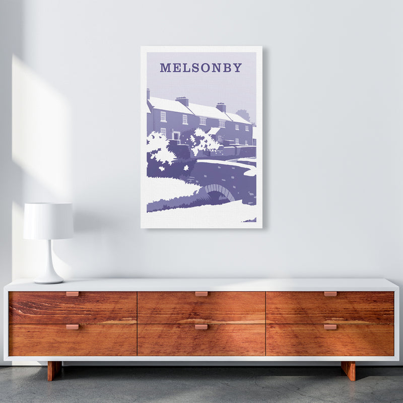 Melsonby (Snow) Portrait Travel Art Print by Richard O'Neill A1 Canvas