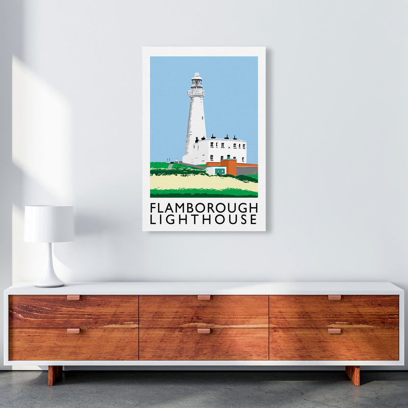 Flamborough Lighthouse Framed Digital Art Print by Richard O'Neill A1 Canvas