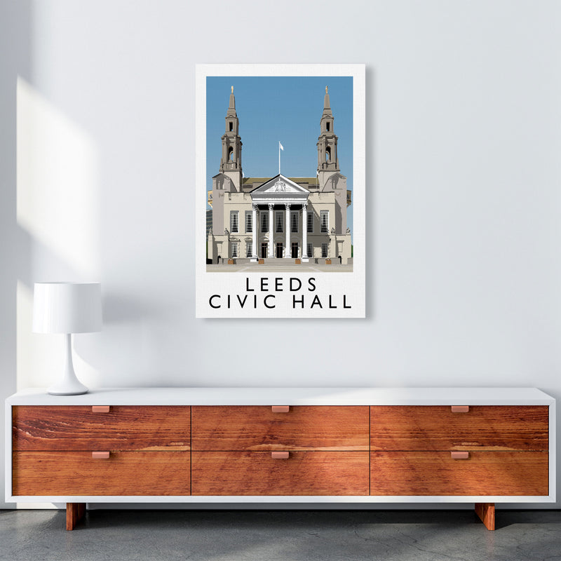 Leeds Civic Hall by Richard O'Neill Yorkshire Art Print, Vintage Travel Poster A1 Canvas