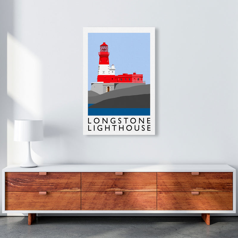 Longstone Lighthouse Framed Digital Art Print by Richard O'Neill A1 Canvas