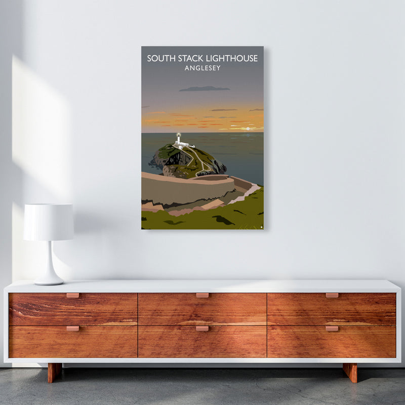 South Stack Lighthouse Anglesey Framed Digital Art Print by Richard O'Neill A1 Canvas
