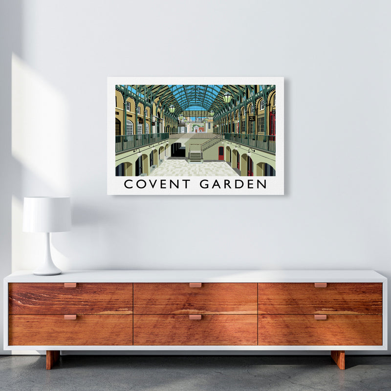 Covent Garden London Vintage Travel Art Poster by Richard O'Neill, Framed Wall Art Print, Cityscape, Landscape Art Gifts A1 Canvas
